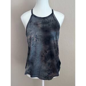 Hologram Women’s Gray/Blue Tie Dye Diamond Athleisure Workout tank top- size S